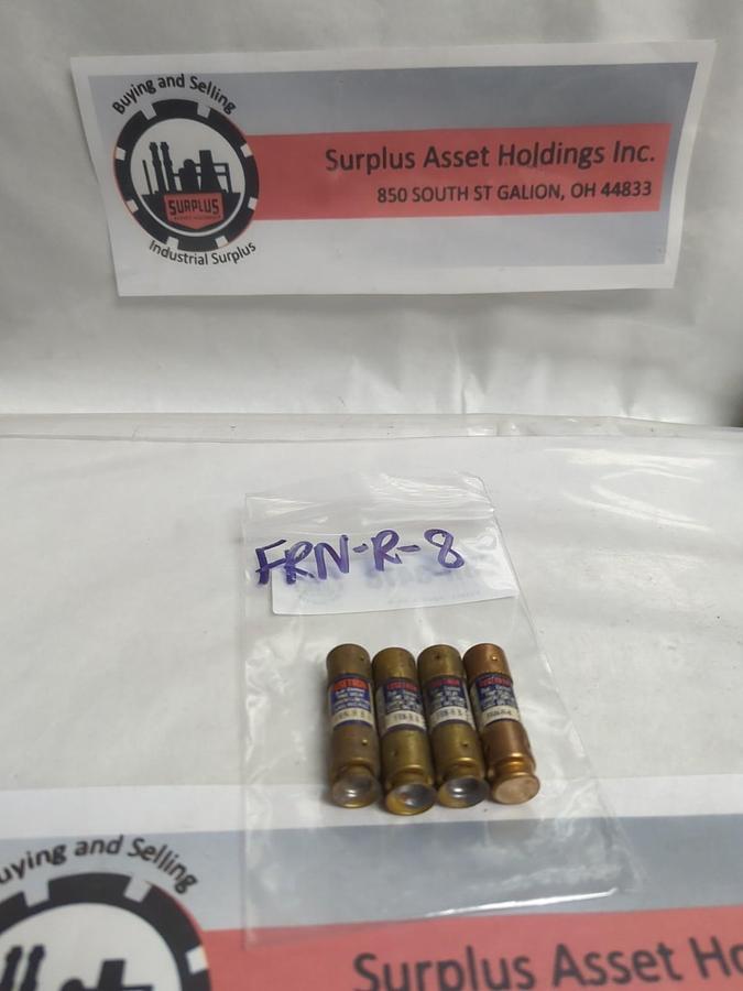 Used COOPER BUSSMANN,FRN-R-8,FUSETRON 8 AMP FUSE LOT OF 4 PRE-OWNED