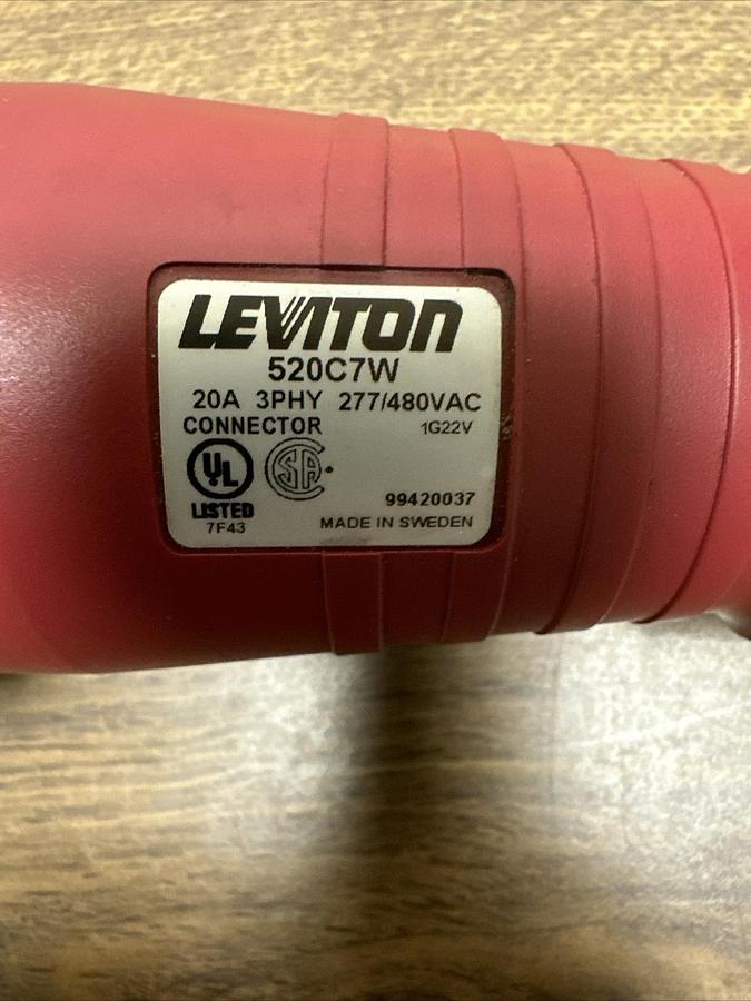 Levitron,520C7W,20Amp 480VAC Watertight Connector