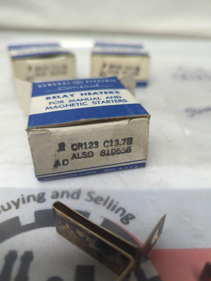 GENERAL ELECTRIC,CR123C13.7B,THERMAL OVERLOAD HEATER ELEMENT LOT OF 6 NOS