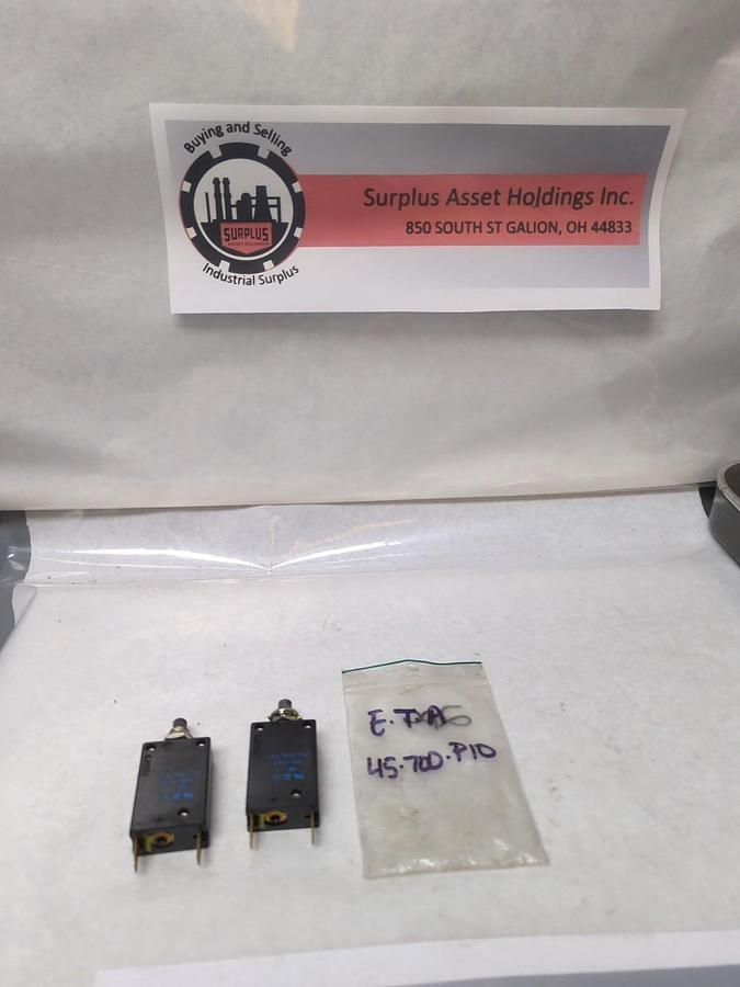 Used E-T-A,45-700-P10,PUSH-BUTTON CIRCUIT BREAKER LOT OF 2 PRE-OWNED