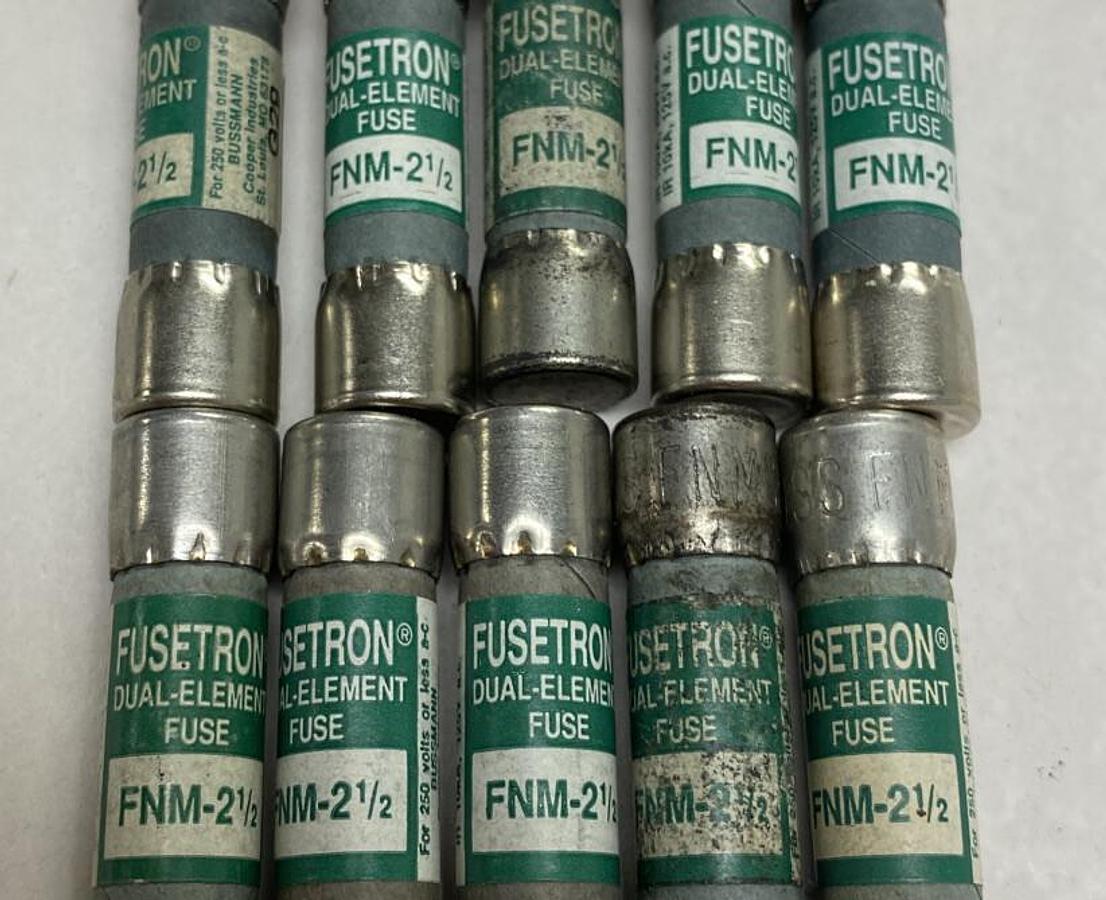 Cooper Bussmann,FNM-2-1/2,Fusetron Fuse Lot Of 10 In Box