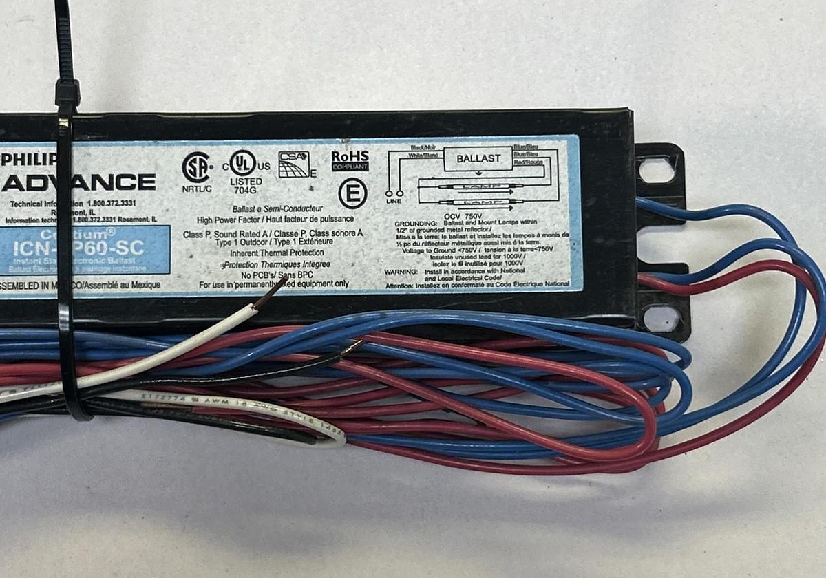 PHILIPS ADVANCE,ICN-2P60-SC,ELECTRONIC BALLAST 120/277V NOS