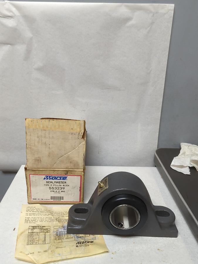 MORSE SEALMASTER,553239,EPB-2 2 BRG PILLOW BLOCK BEARING 2 INCH BORE NOS