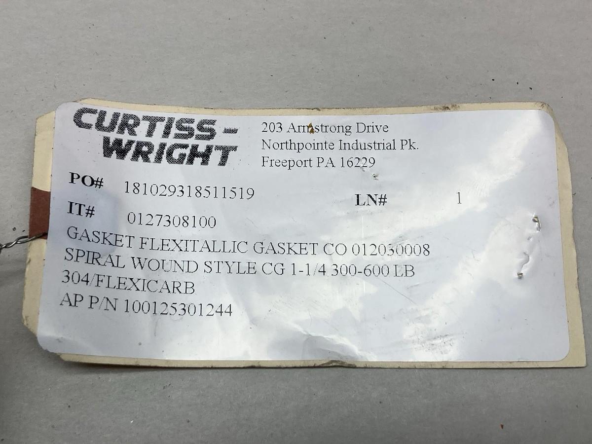Flexitallic,0127308100 CG-1-1/4 Inch,Spiral-Wound Gasket 300-600 LB LOT OF 5