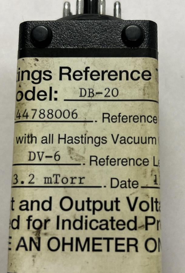 Used TELEDYNE HASTINGS,DB-20,SEALED VACUUM GAUGE TUBE