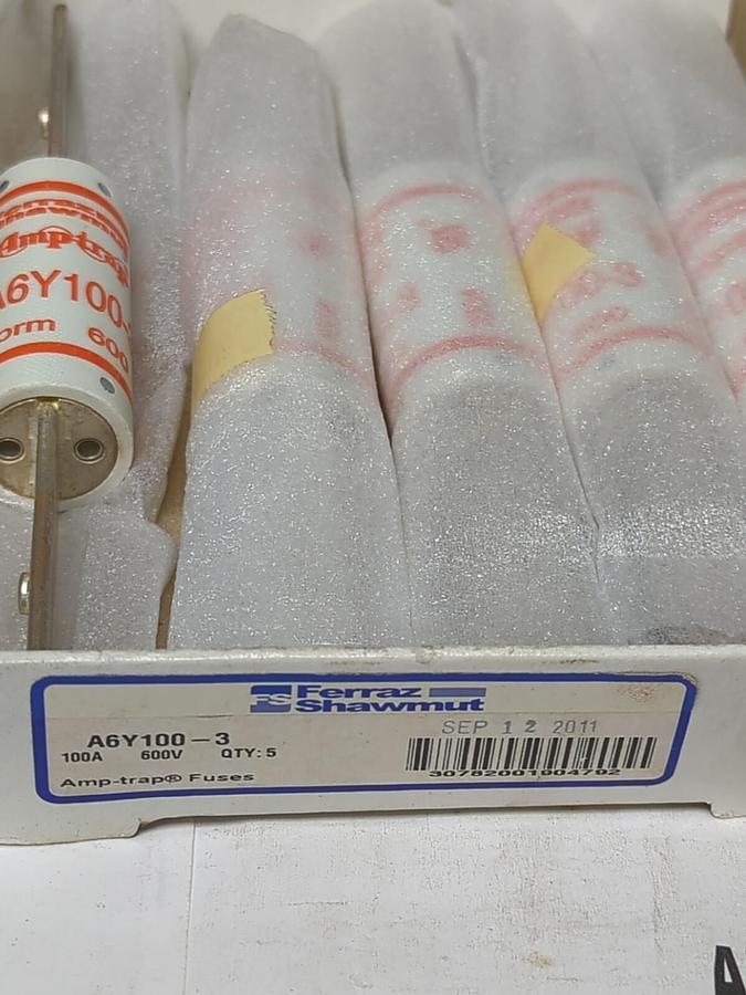 FERRAZ SHAWMUT,A6Y100-3,AMP TRAP 100 AMP FUSES BOX OF 5 NEW