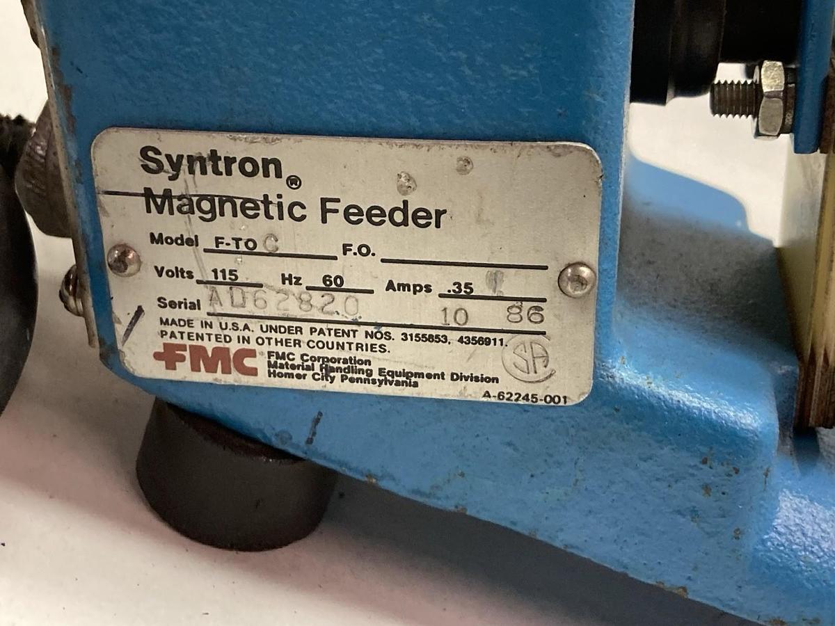 Used Syntron,Model F-TOC,Magnetic Feeder 115V 60Hz 0.35A