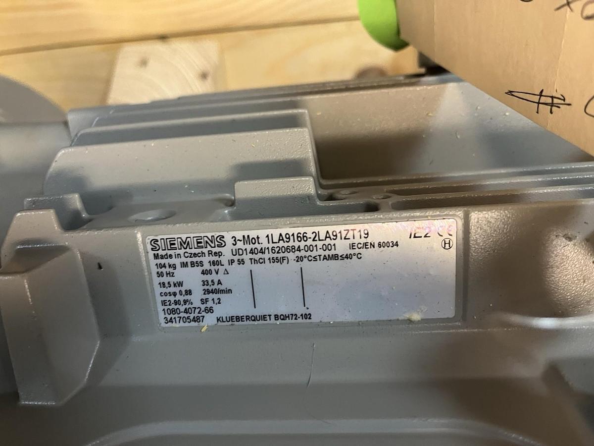 SIEMENS,1LA9166-2LA91ZT19,MOTOR 18.5kW 400V 3PH 2940RPM 160L