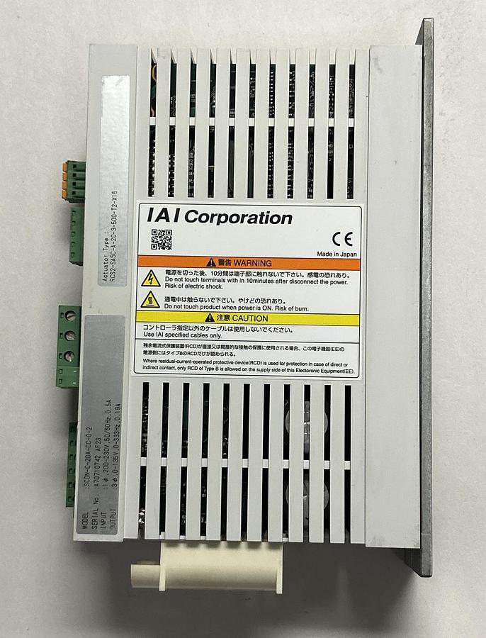 Used IAI CORPORATION,SC0N-C-20A-CC-0-2/RCS2-SA5C-A-20-3-500-T2-X15,ACTUATOR CONTROL
