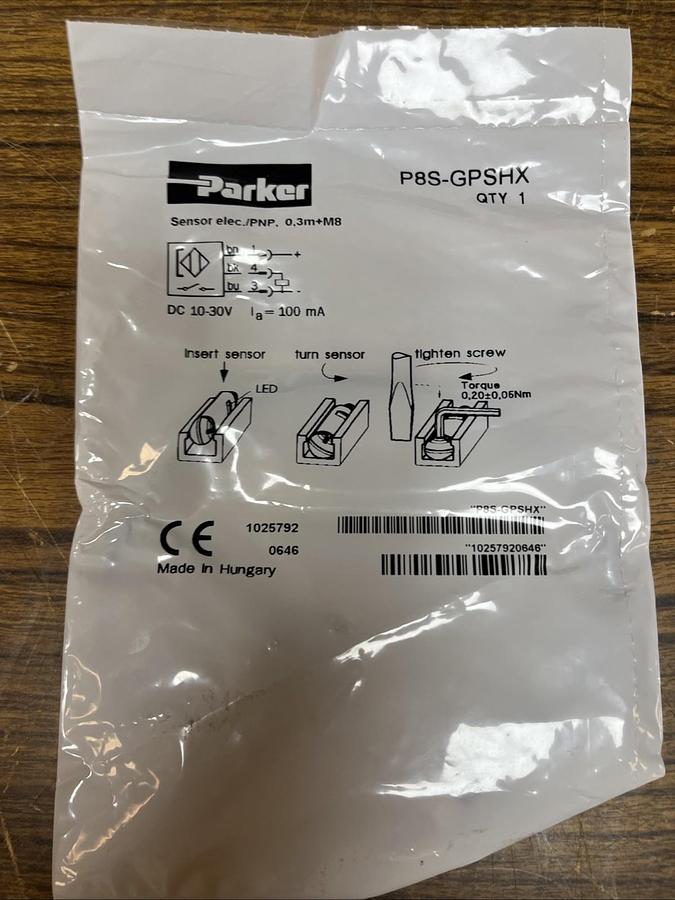 PARKER,P8S-GPSHX,PROXIMITY SENSOR 10-30VDC