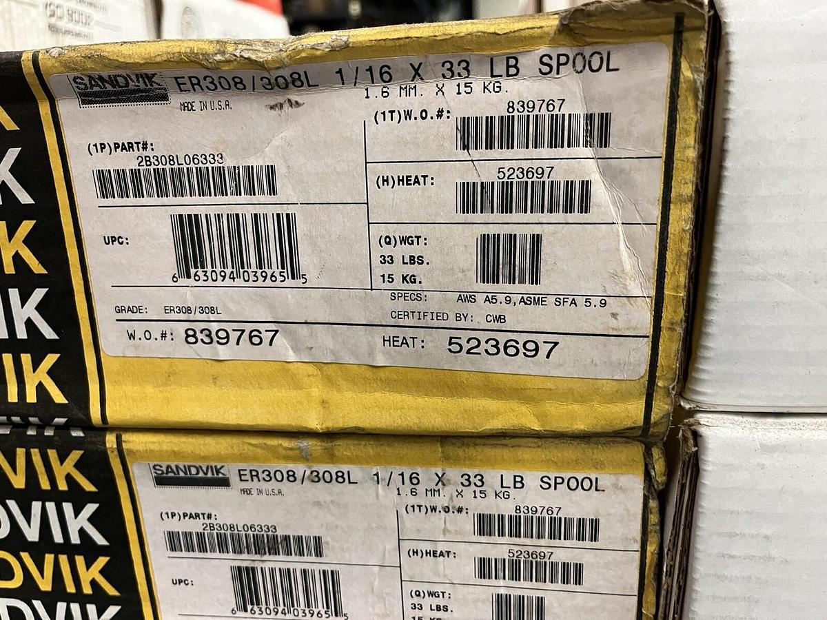 SANDVIK,2B308L06333,WELD WIRE ER308/308L 1/16" 33LB COIL