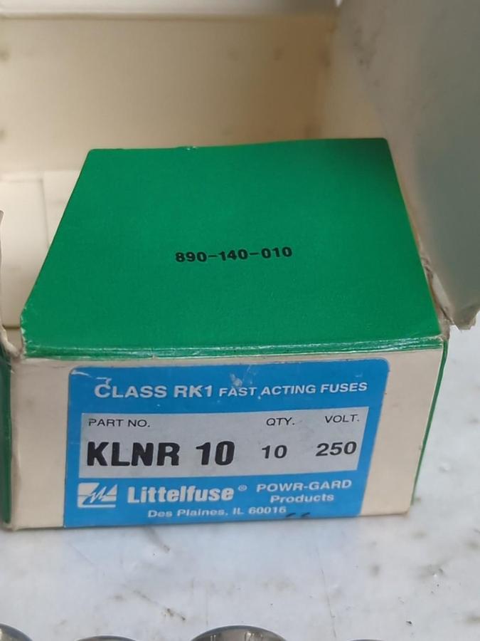 LITTELFUSE,KLNR10,FAST ACTING 10 AMP FUSES BOX OF 10 NOS