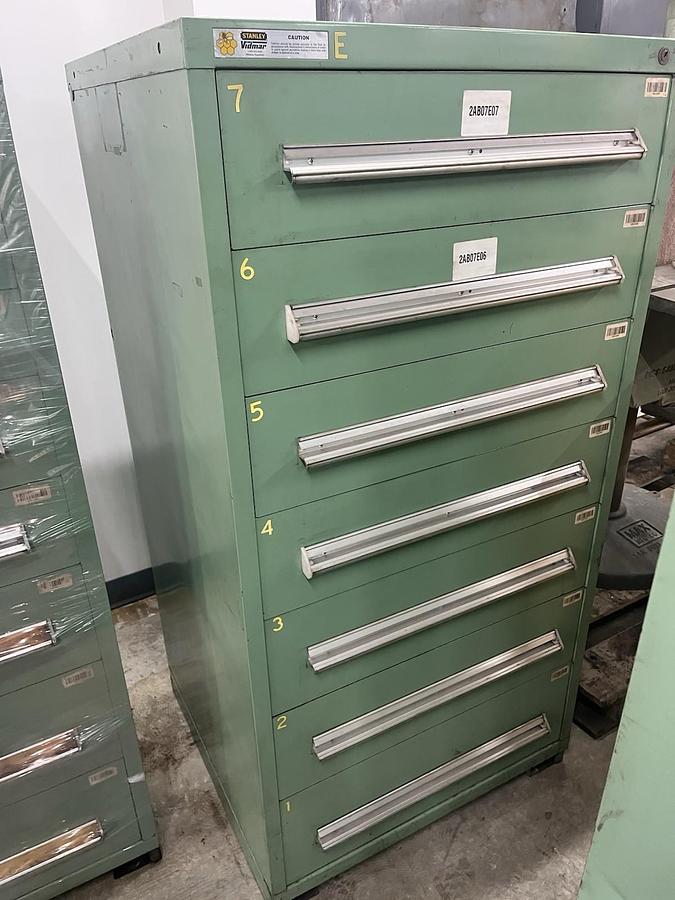 Used Stanley Vidmar 7 Drawer Cabinet 30x60x28 have dividers not pictured