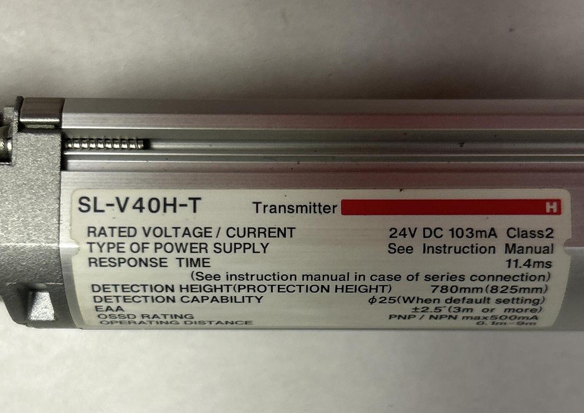 Used KEYENCE,SL-V40H-T & SL-V40H-R,LIGHT CURTAIN TRANSMITTER & RECEIVER