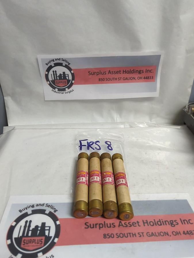 Used COOPER BUSSMANN,FRS-8,FUSETRON 8 AMP FUSE LOT OF 4 PRE-OWNED