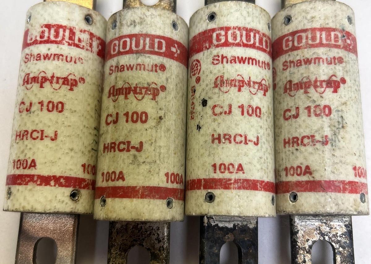 Used GOULD SHAWMUT,CJ100,FUSE 100A 600V LOT OF 4