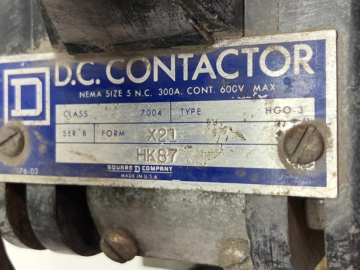 Used Square D,Class 7004 Type HGO-3,D.C. Contactor