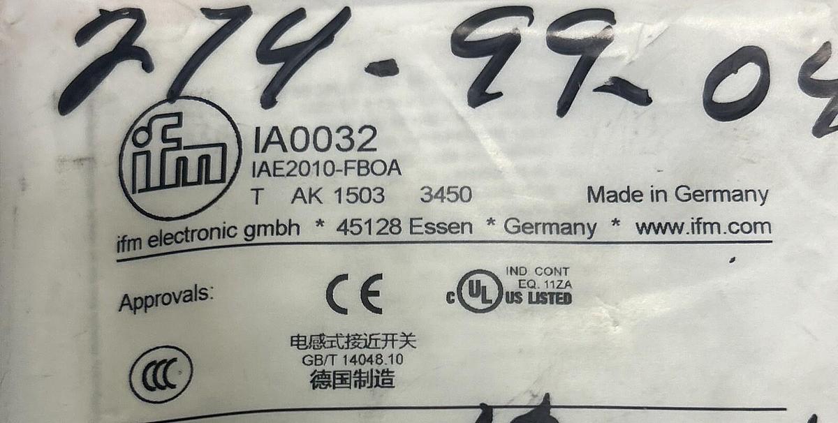 EFECTOR IFM,IAE2010FB0A,INDUCTIVE PROXIMITY SENSOR NOS