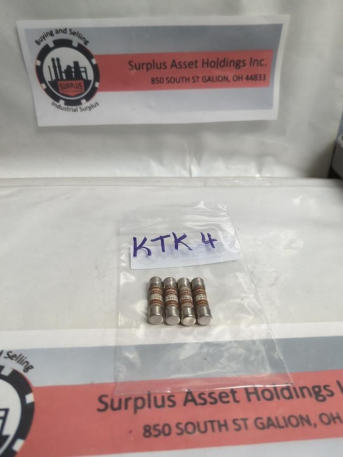Used COOPER BUSSMANN,KTK-4,LIMITRON 4 AMP FUSE LOT OF 4 PRE-OWNED
