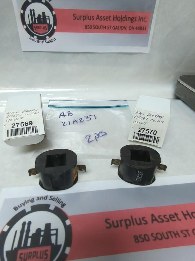 Used ALLEN BRADLEY,21A237,COIL 110V 60CY LOT OF 2 PRE-OWNED
