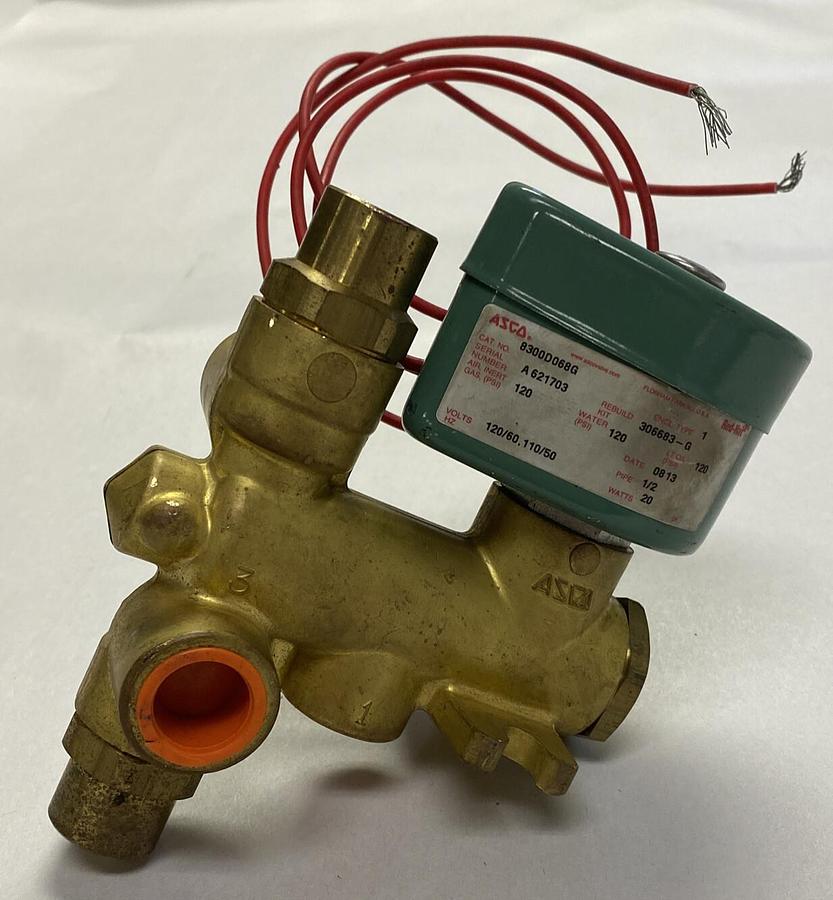 ASCO,8300D068G,SOLENOID VALVE 3WAY 1/2 INCH NOS