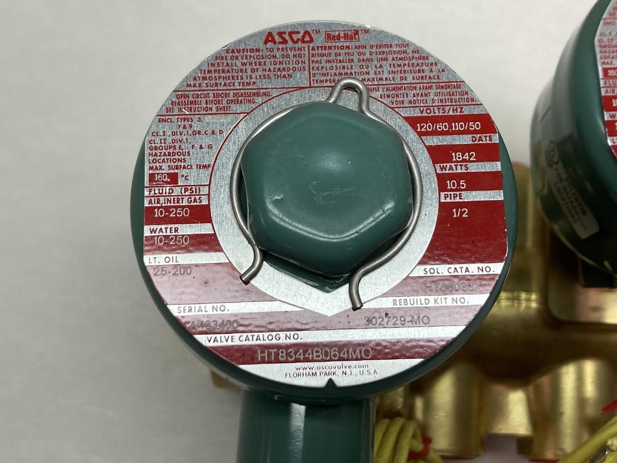 Asco,HT8344B064MO,Red-hat Solenoid Valve 10.5 Watts 120/110V 60/50Hz