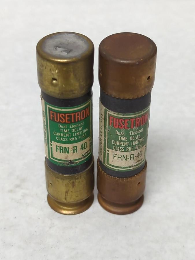 Used COOPER BUSSMANN,FRN-R-40,FUSETRON 40 AMP FUSE LOT OF 2 PRE-OWNED
