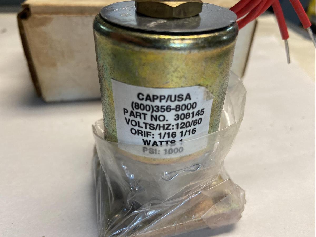 Used Capp USA,308145,Valve Solenoid 120/60V 1/16 ORIF 1000PSI