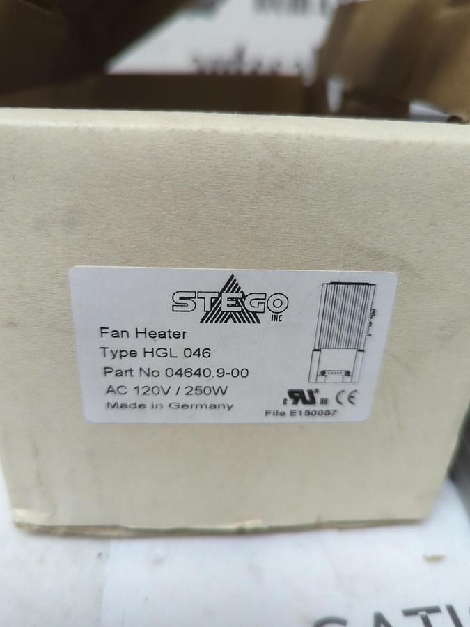 STEGO,04640.9-00,TYPE HGL 046 DIN RAIL FAN HEATER 120V 250W NOS
