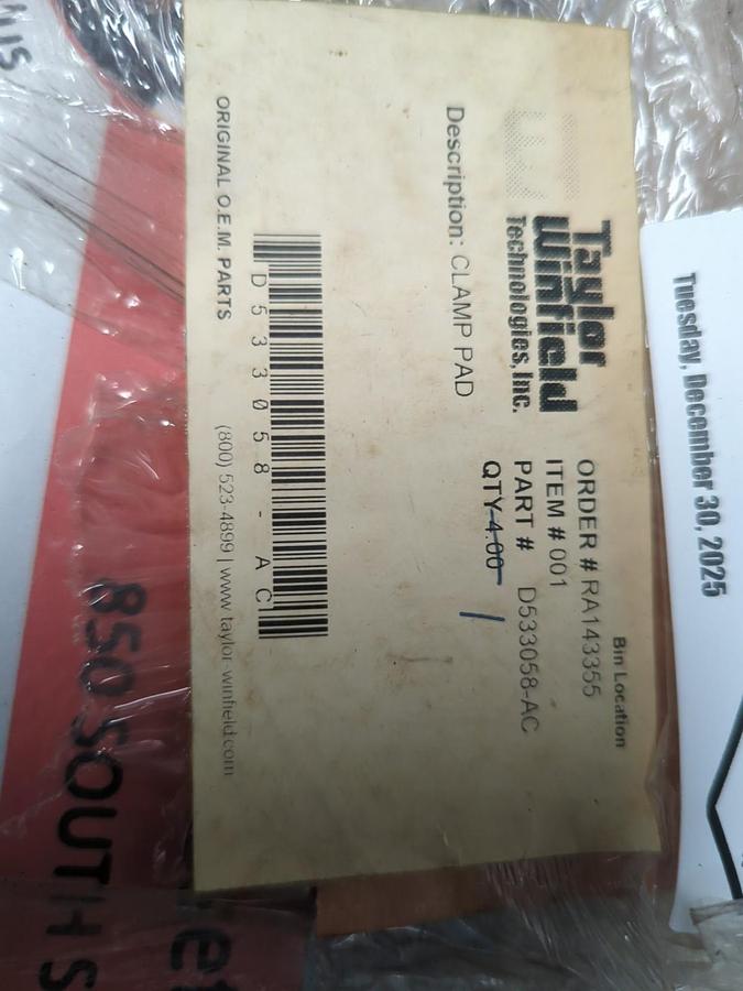 TAYLOR WINDFIELD,D533058-AC,CLAMP PAD WELDER 6 INCH BAW NOS