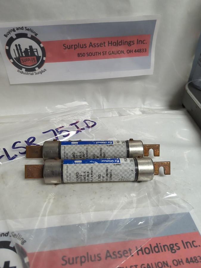 Used LITTELFUSE,FLSR75,INDICATOR 75 AMP FUSE LOT OF 2 PRE-OWNED
