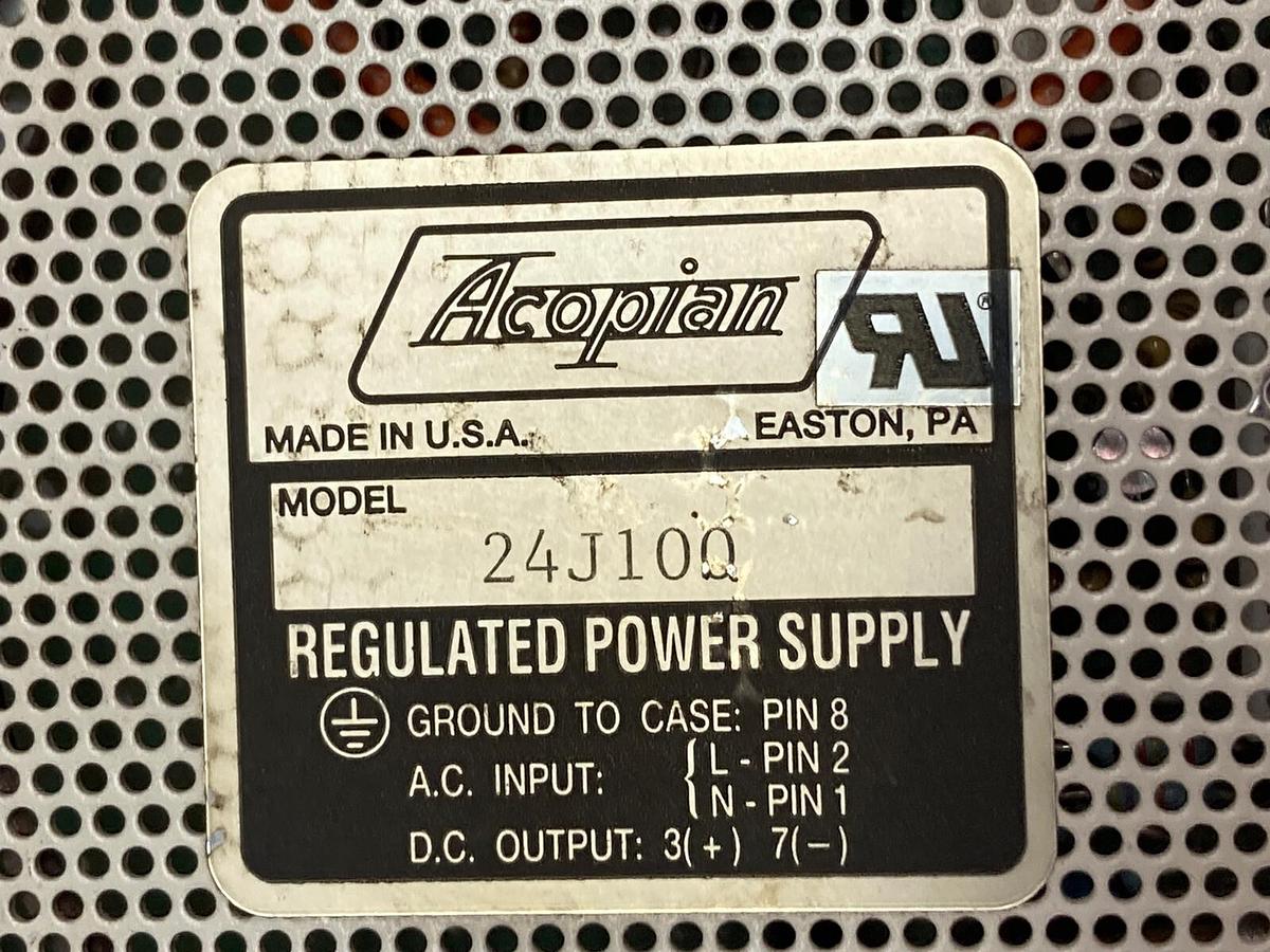 Used Acopian,Model 24J100,Plug In Linear Regulated Power Supply