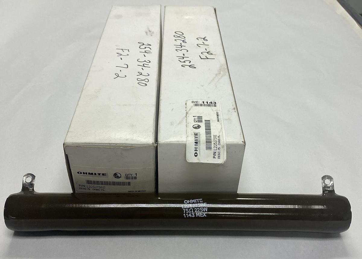 OHMITE,L225J75RE,RESISTOR POWER 75 OHM 225W LOT OF 2 NOS