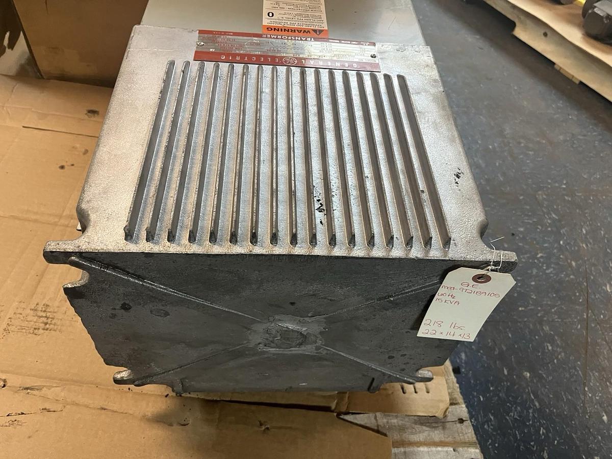 Used GE GENERAL ELECTRIC,0T21B9105,TRANSFORMER QM 15KVA 1ph HV 480V LV 120v 240V