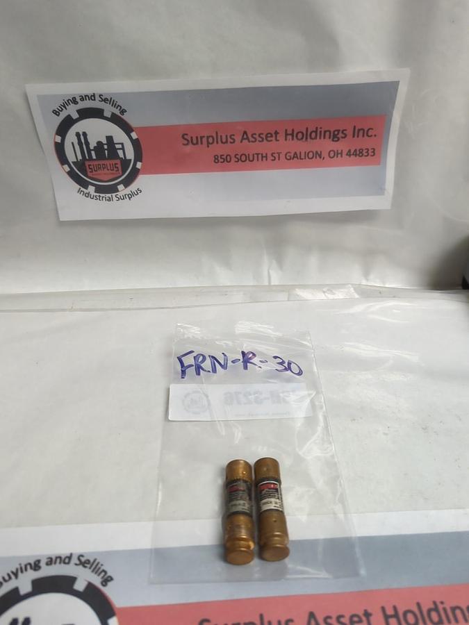 Used COOPER BUSSMANN,FRN-R-30,FUSETRON 30 AMP FUSE LOT OF 2 PRE-OWNED
