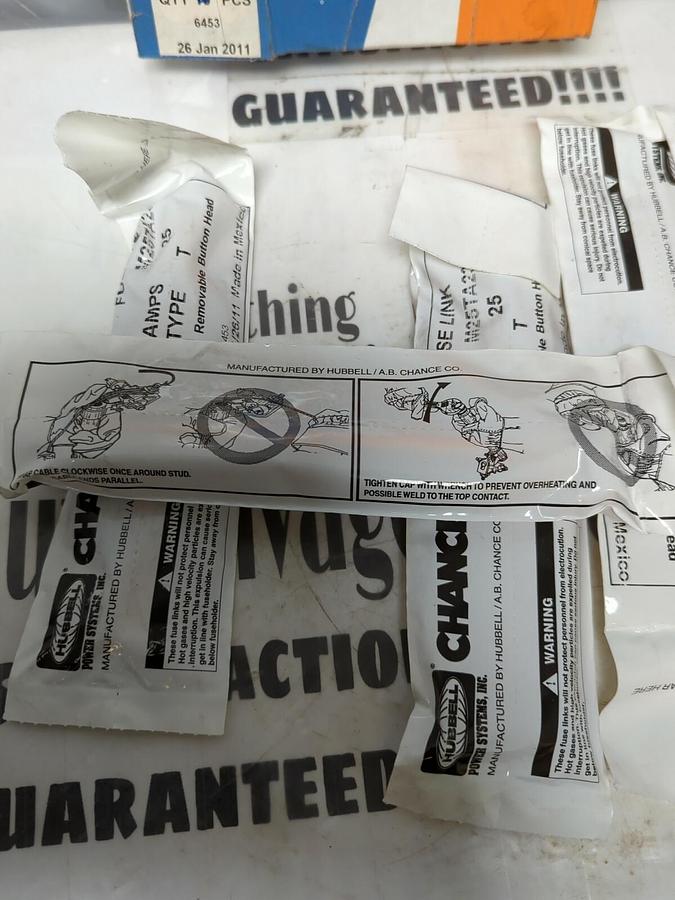 HUBBELL-CHANCE,M25TA23,TYPE-T FUSE LINK REMOVEABLE HEAD 23 IN LENGTH LOT OF 5