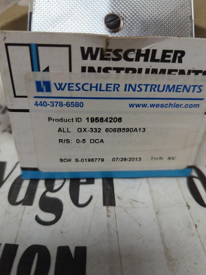WESCHLER,19564206 ALL GX-332 606B590A13 R/S: 0-5DCA,PANEL METER NOS