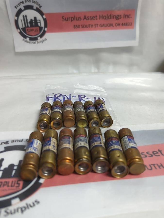 Used COOPER BUSSMANN,FRN-R-10,FUSETRON 10 AMP FUSE LOT OF 13 PRE-OWNED