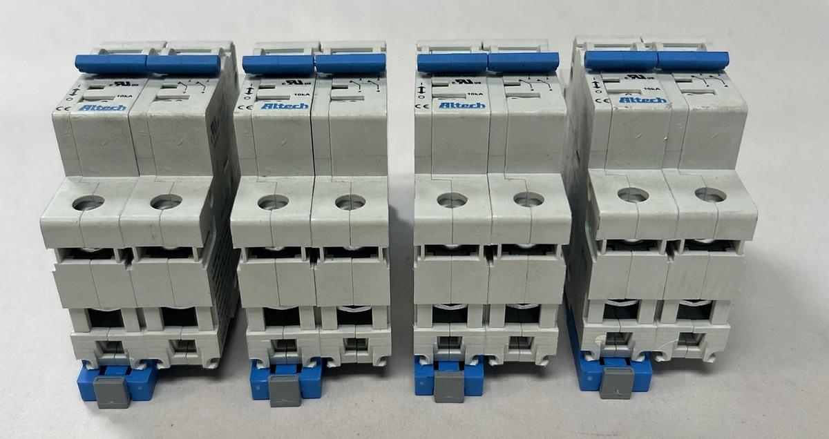 Used ALTECH,E301611,CIRCUIT BREAKER 8AMP 277V 2P LOT OF 4