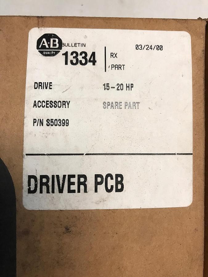 Used Allen Bradley,S50399,Driver Board In Sealed Plastic 15-20HP