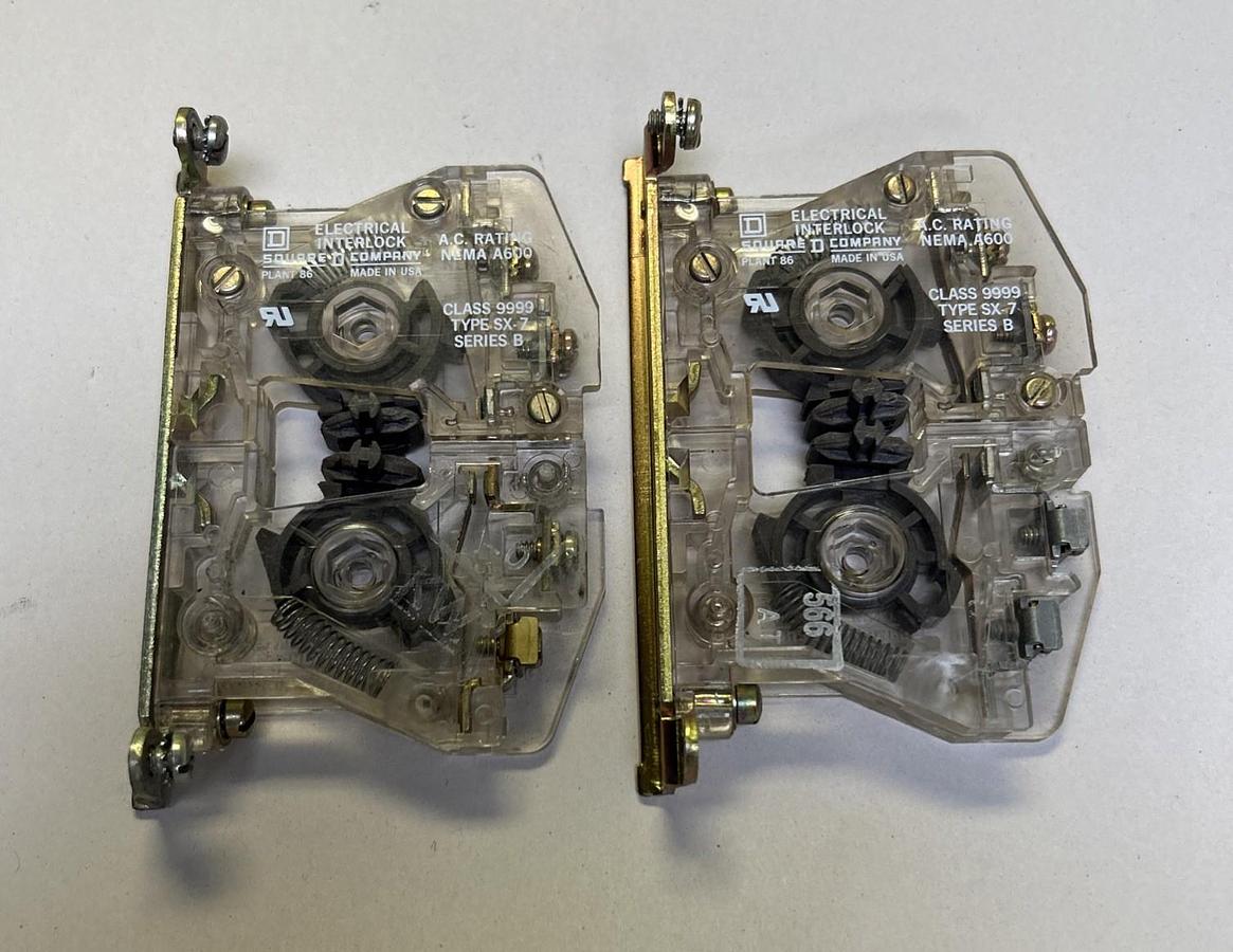 Used SQUARE D,9999SX7,AUXILIARY CONTACT LOT OF 2