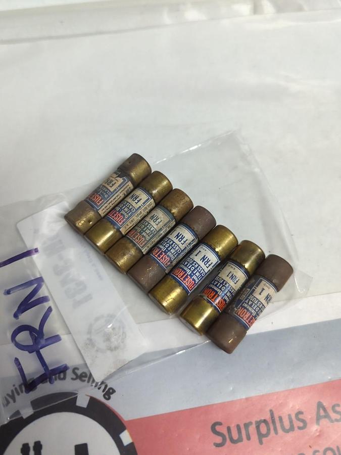 Used COOPER BUSSMANN,FRN-1,FUSETRON 1 AMP FUSE LOT OF 7 PRE-OWNED