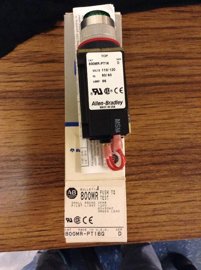 Allen Bradley,800MR-PT16G,Small Green Push Button Pilot Light  NIB
