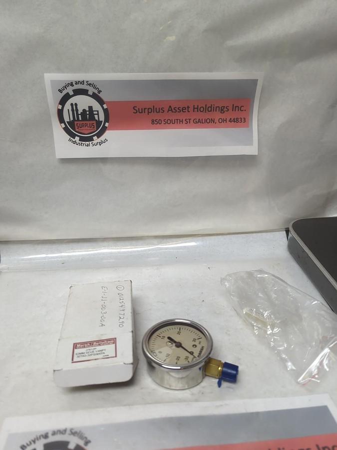 MARSH/BELLOWS,J7612P,PRESSURE GAUGE 63MM SEVB 1/4 NPT 30 IN HG-30PSI & KPA NOS