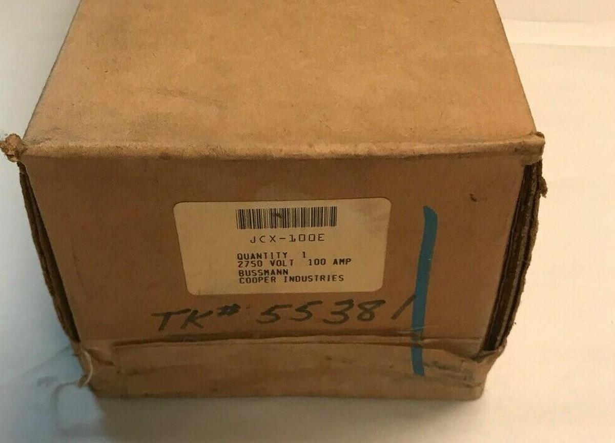 Used Cooper Bussmann,JCX-100E, FUSE 2750V 100AMP Factory Sealed