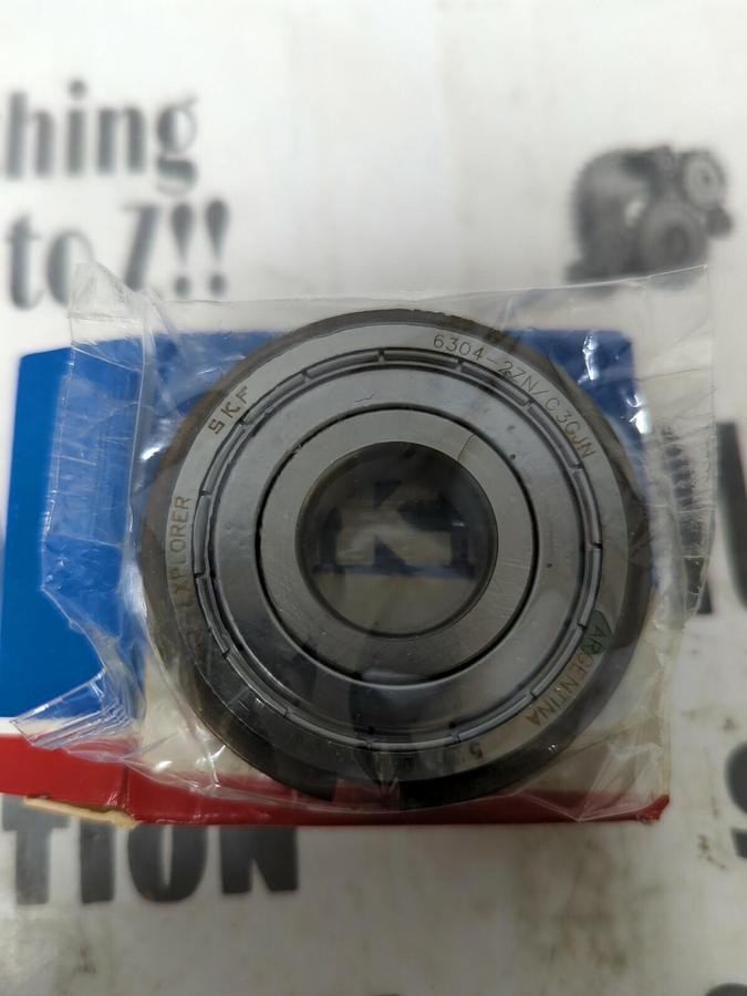 SKF,6304-2ZNRJEM,DEEP GROOVE BALL BEARING DOUBLE SHIELDED W/ SNAP RING NOS