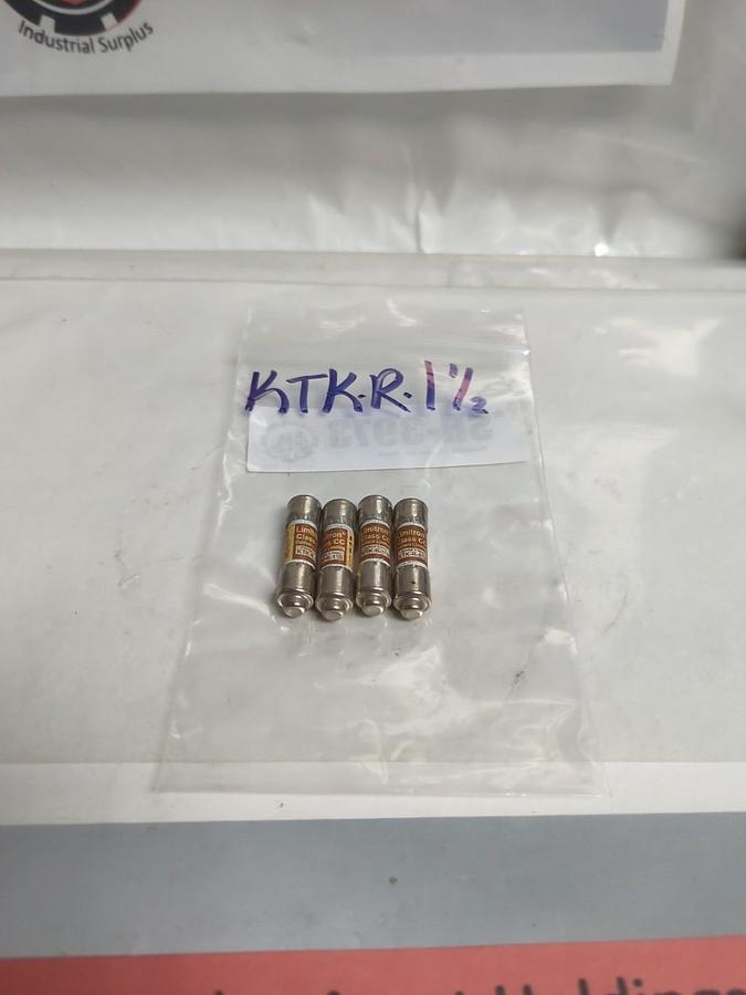 Used COOPER BUSSMANN,KTK-R-1-1/2,LIMITRON 1-1/2 AMP FUSE LOT OF 4 PRE-OWNED