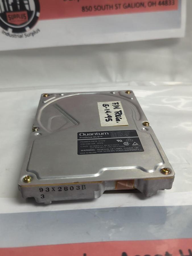 Used QUANTUM,PI12A011,INTERNAL POWER HARD DRIVE REV 08-H PRE-OWNED