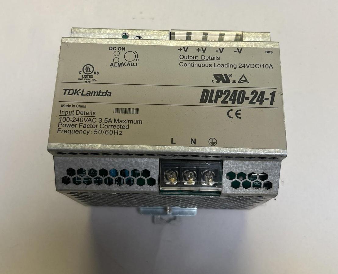 Used TDK LAMBDA,DLP240-24-1,POWER SUPPLY 100-240V 3.5A