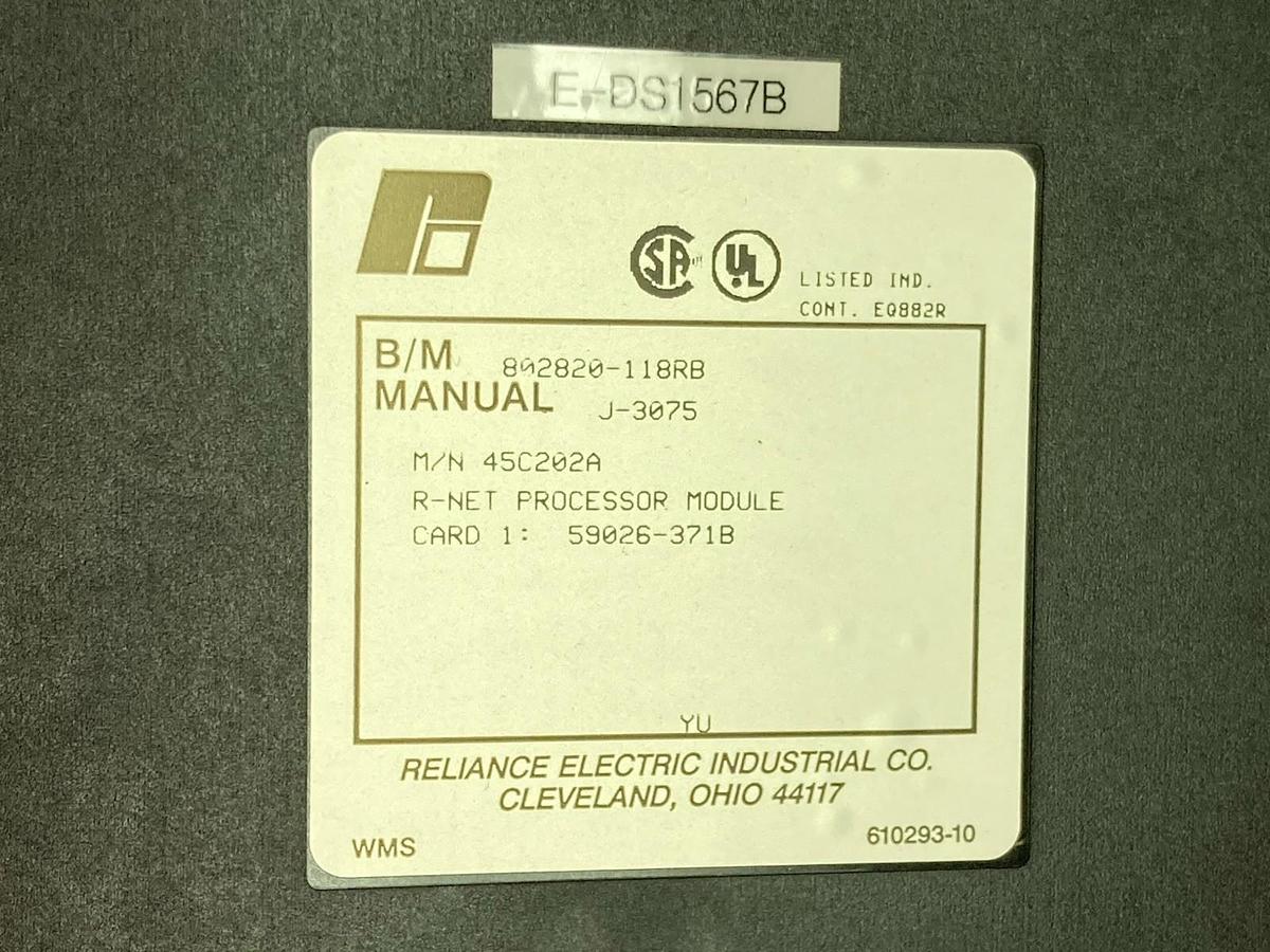 Used Reliance Electric,45C202A,Processor Module 802820-118RB